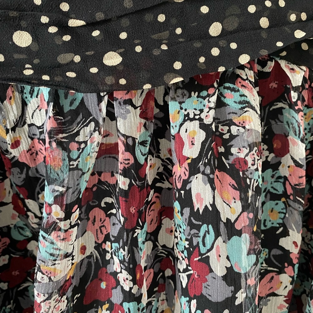Twelve by Twelve Silk Bandeau Illusion Peplum Top